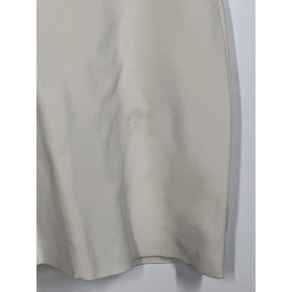 Sandro Delna Dress Rib Knit Sleeveless Button Front Mini A-Line Ecru White 10 - Picture 5 of 12